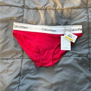 Calvin Klein Red Panties with Elastic Waistband